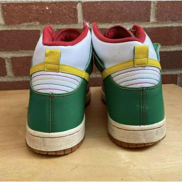 Nike Dunk High 6.0 Hi Rasta Men’s Size 10 Sneakers - Picture 5 of 9